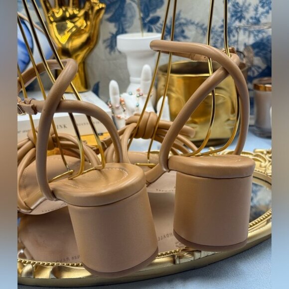 🆕 LOEFFLER RANDALL 🧿 NWOB Mikel Leather Bow Heel Sandal, Dune Leather - Sz 7 - Picture 11 of 16